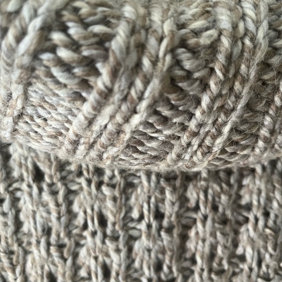 Yansi Fugel Gray Cowl Neck Sweater with Suede Ribbon Detail - Picture 5 of 9